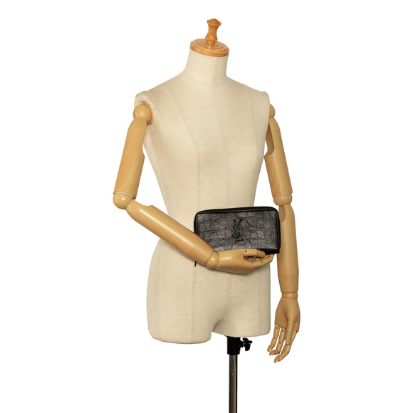 SAINT LAURENT Embossed Leather Zip Around Long Wallet Long Wallets - Picture 12 of 12